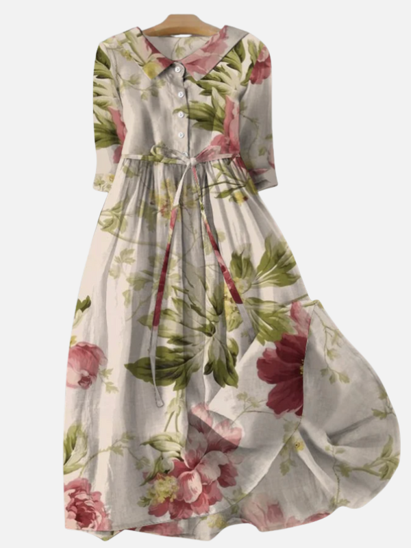 Carolina | Vestido Midi Floreado con Lazo Mujer
