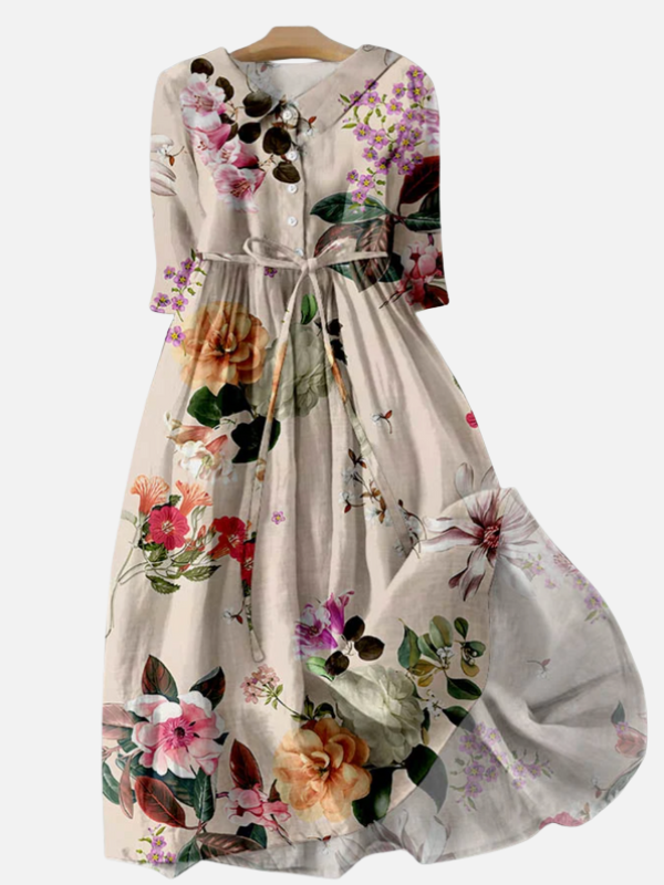 Carolina | Vestido Midi Floreado con Lazo Mujer
