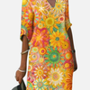 Summer Dress with Half Sleeves and Floral Print for Women