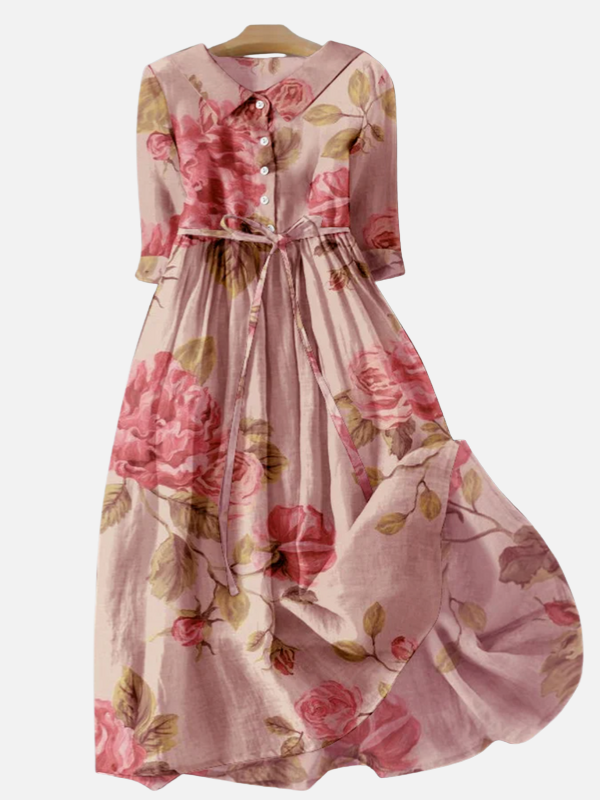 Carolina | Vestido Midi Floreado con Lazo Mujer