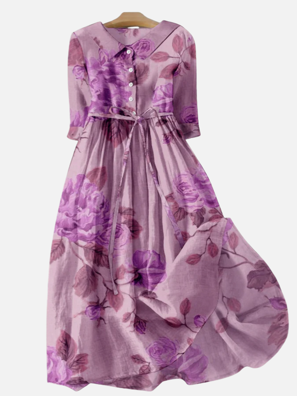 Carolina | Vestido Midi Floreado con Lazo Mujer