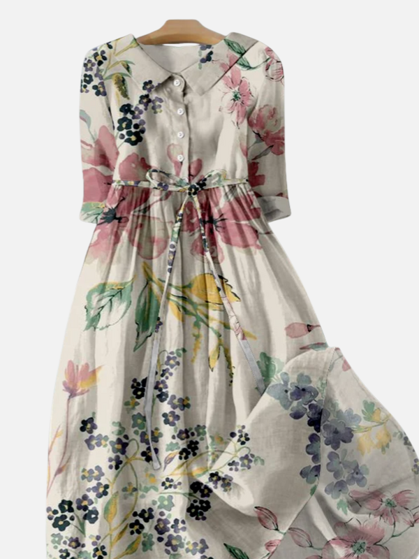 Carolina | Vestido Midi Floreado con Lazo Mujer