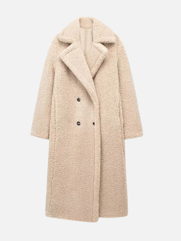 Alejandra | Abrigo Teddy Largo de Borrega para Mujer
