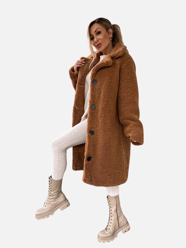 Ana | Abrigo Teddy Largo de Invierno para Mujer