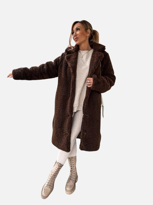 Ana | Abrigo Teddy Largo de Invierno para Mujer