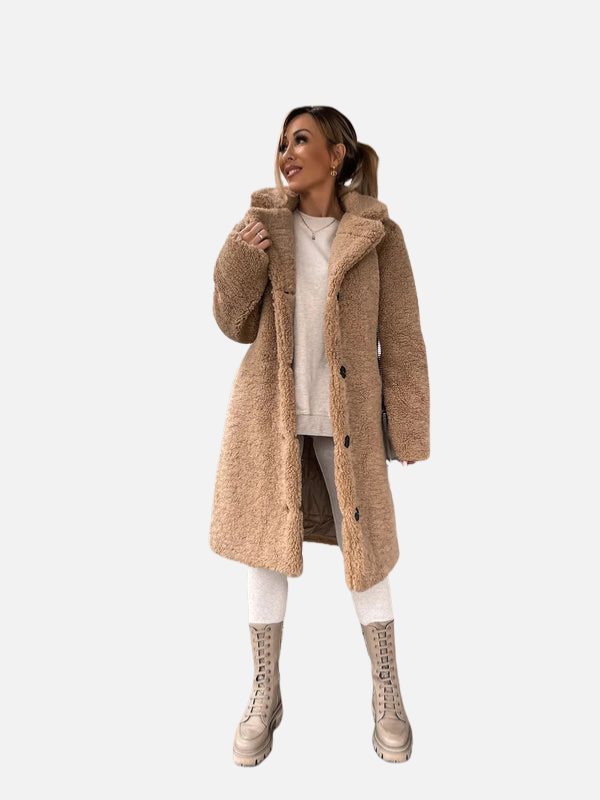 Ana | Abrigo Teddy Largo de Invierno para Mujer