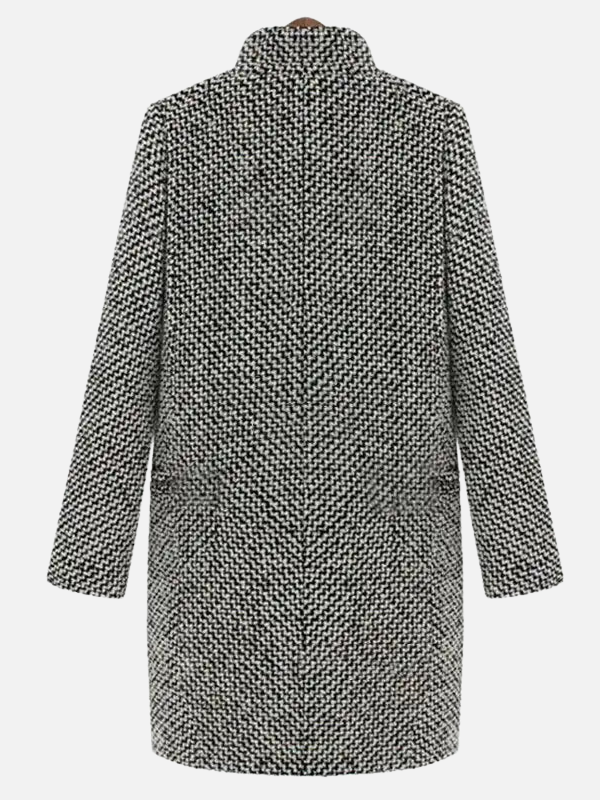 Alejandra | Abrigo de Tweed Largo sin Cuello Mujer