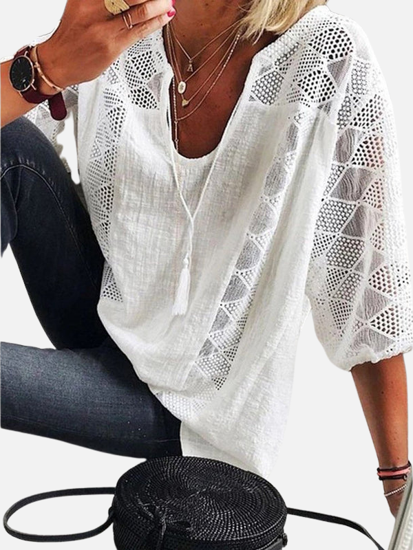 Patricia | Blusa Calada de Crochet Manga 3/4 para Mujer