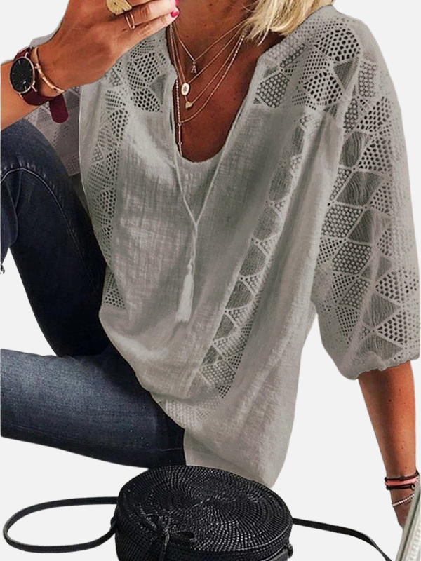 Patricia | Blusa Calada de Crochet Manga 3/4 para Mujer