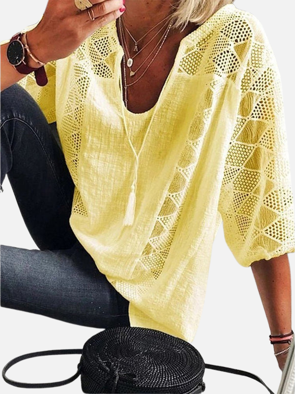Patricia | Blusa Calada de Crochet Manga 3/4 para Mujer