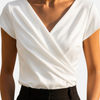 Ana | Blusa Drapeada Manga Corta con Escote en V Mujer