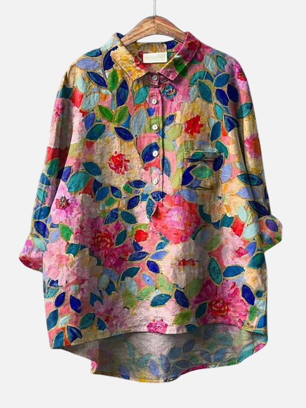Beatriz | Blusa Estampada Holgada con Bolsillo Mujer