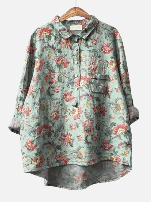 Beatriz | Blusa Estampada Holgada con Bolsillo Mujer