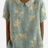 Guadalupe | Blusa Floreada Manga Corta con Cuello