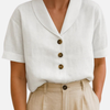 Silvia | Blusa Manga Corta con Cuello Chal y Botones