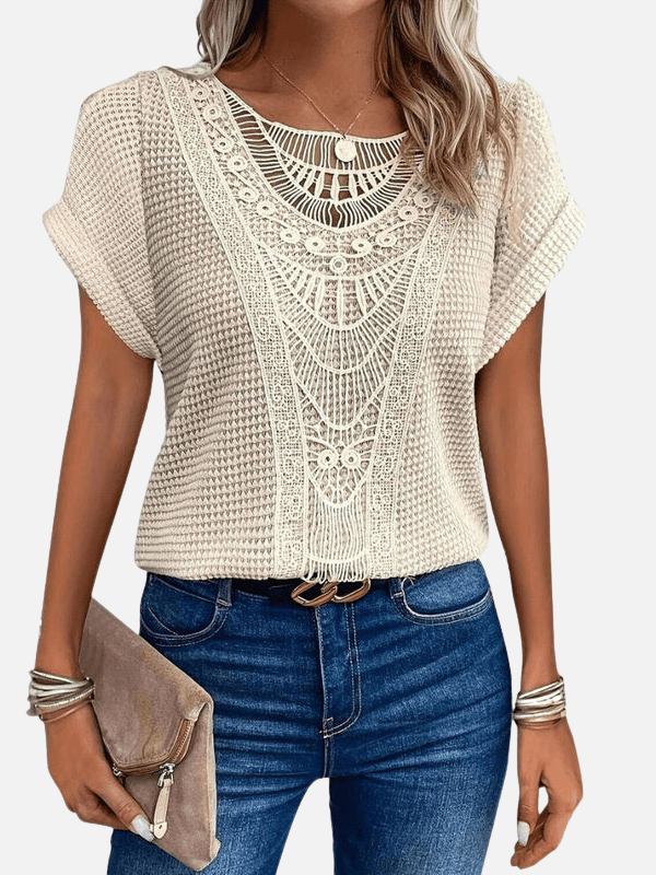 Marisol | Blusa Tejida de Crochet Manga Corta Mujer