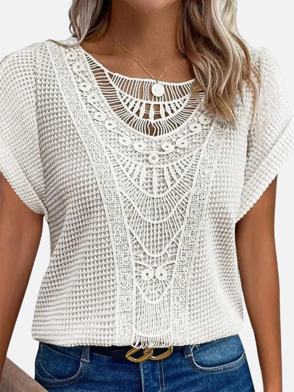 Marisol | Blusa Tejida de Crochet Manga Corta Mujer