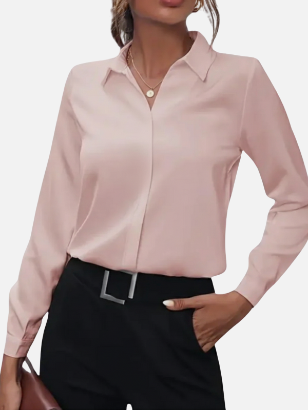 Cristina | Blusa de Botones Manga Larga para Oficina