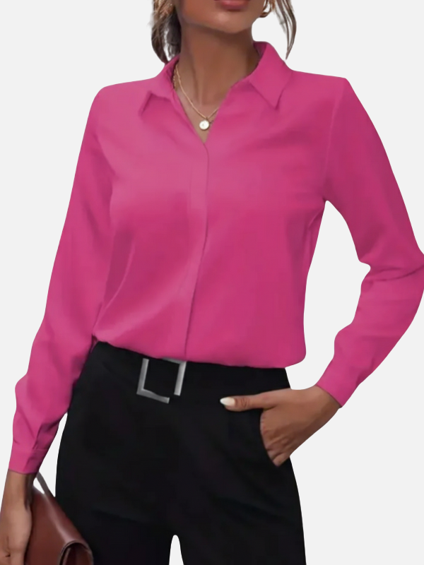 Cristina | Blusa de Botones Manga Larga para Oficina