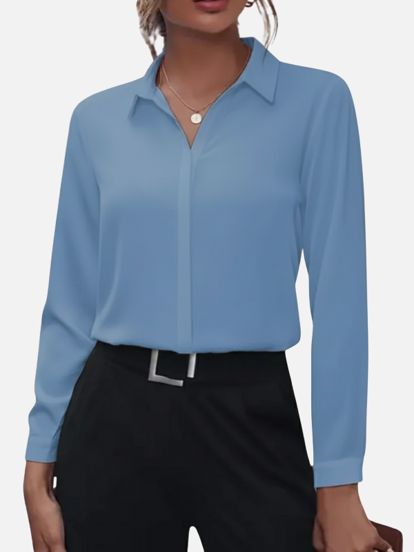 Cristina | Blusa de Botones Manga Larga para Oficina