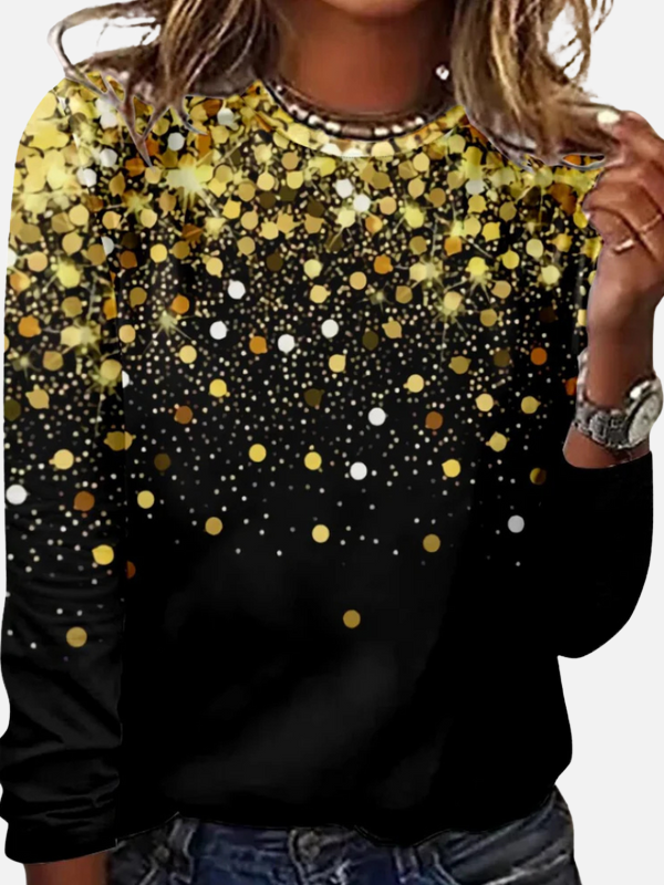 Ana | Blusa de Fiesta con Brillos Manga Larga