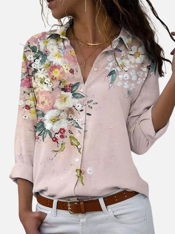 Mariana | Blusa de Mariposas y Flores Manga Larga