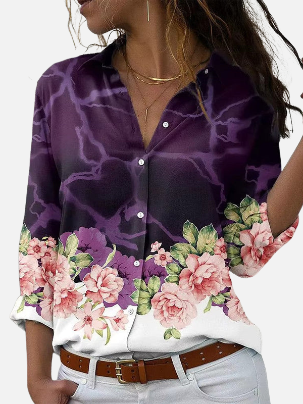 Mariana | Blusa de Mariposas y Flores Manga Larga