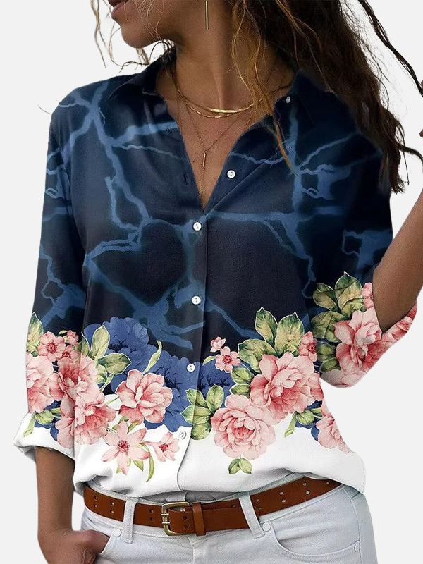 Mariana | Blusa de Mariposas y Flores Manga Larga