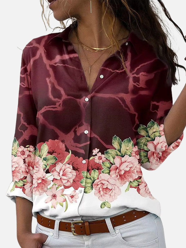 Mariana | Blusa de Mariposas y Flores Manga Larga