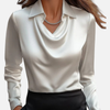Elena | Blusa de Satén Manga Larga con Cuello Mujer