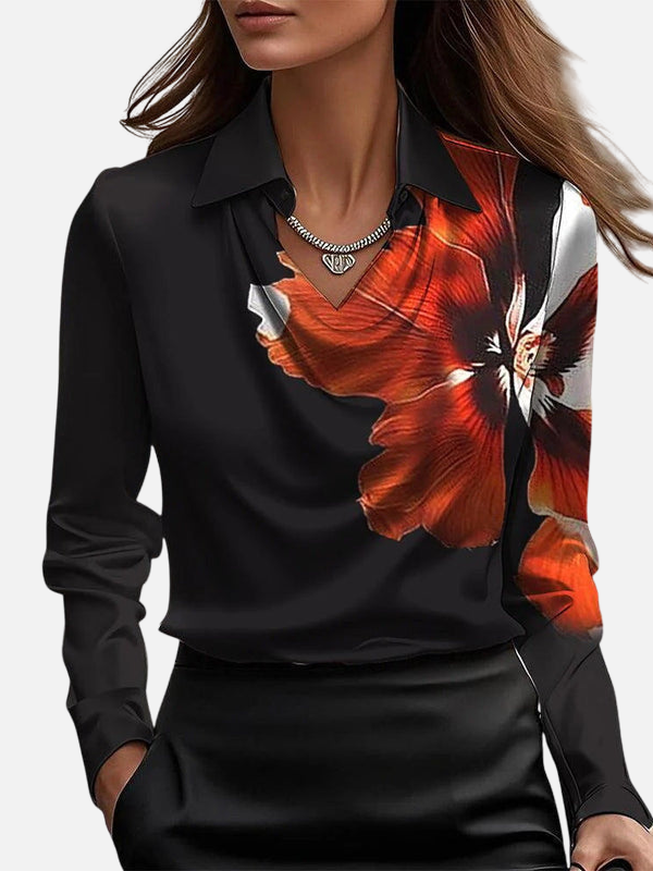 Elena | Blusa de Satén Manga Larga con Cuello Mujer
