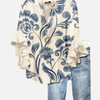 Elena | Blusa de Volantes Floreada con Escote en V