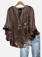 Elena | Blusa de Volantes Floreada con Escote en V 4