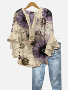 Elena | Blusa de Volantes Floreada con Escote en V 6