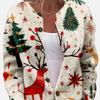 Claudia | Cárdigan Navideño de Renos y Árboles Mujer