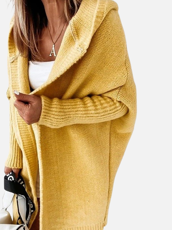 Luciana | Cárdigan con Capucha Abierto Tejido Mujer