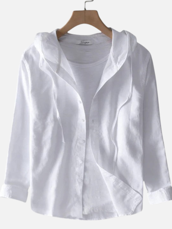 Diego | Camisa de Rayas con Capucha Manga Larga Hombre