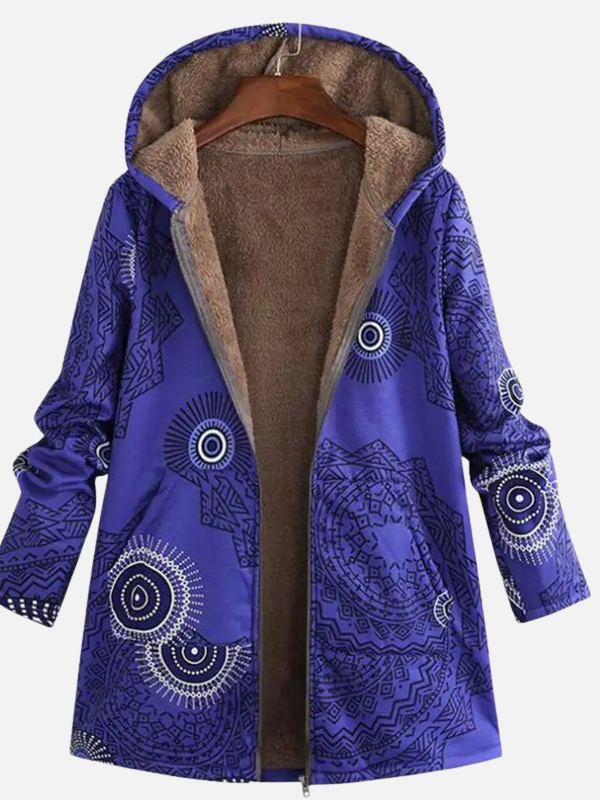 Ana | Chamarra Bohemia con Estampado Étnico y Capucha
