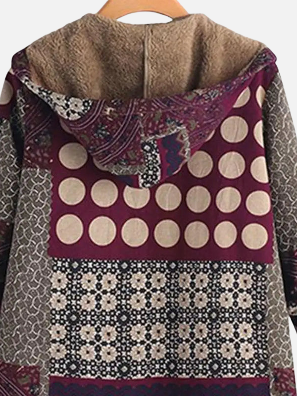 Ana | Chamarra Bohemia con Estampado Étnico y Capucha