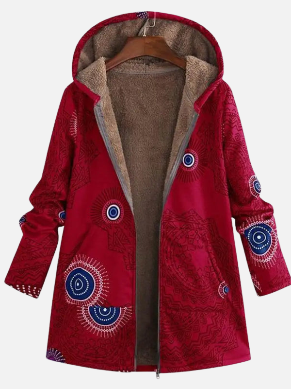 Ana | Chamarra Bohemia con Estampado Étnico y Capucha