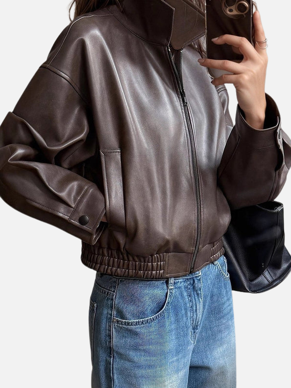 Ariana | Chamarra Bomber Oversize de Piel Sintética