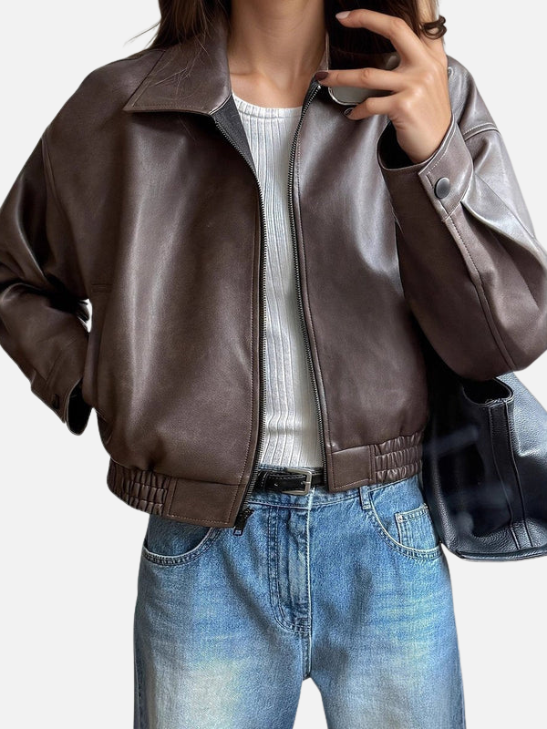 Ariana | Chamarra Bomber Oversize de Piel Sintética