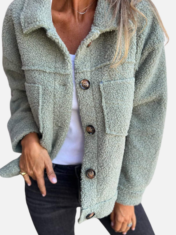 Melissa | Chamarra de Peluche Corta con Botones Mujer