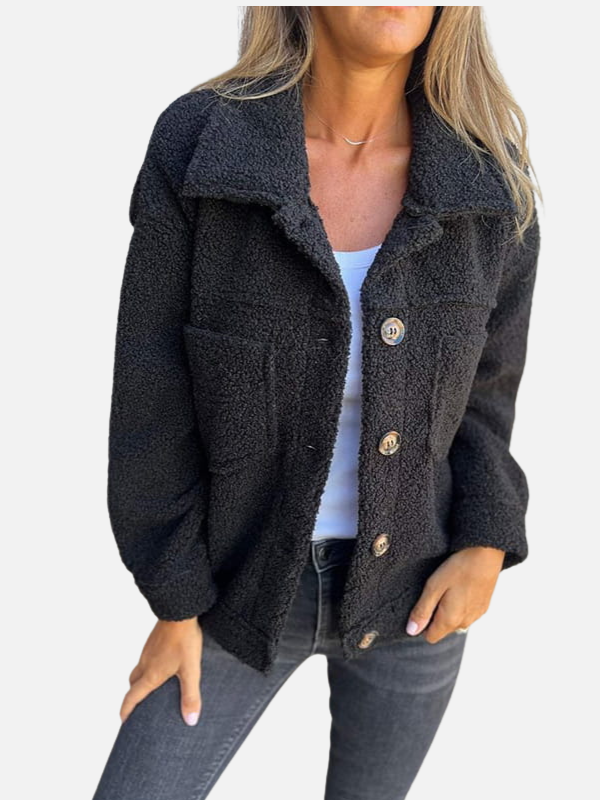 Melissa | Chamarra de Peluche Corta con Botones Mujer