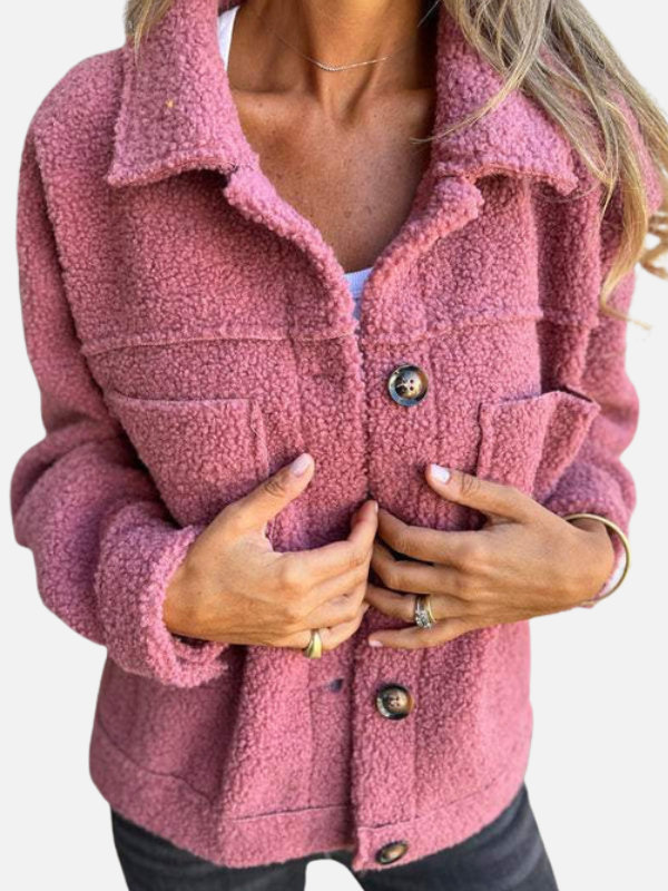 Melissa | Chamarra de Peluche Corta con Botones Mujer