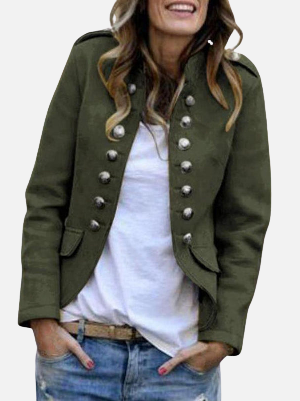 Valentina | Chaqueta Militar Corta con Botones Mujer