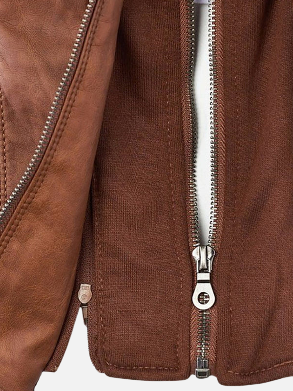 Alejandra | Chaqueta de Cuero Sintético con Capucha Mujer