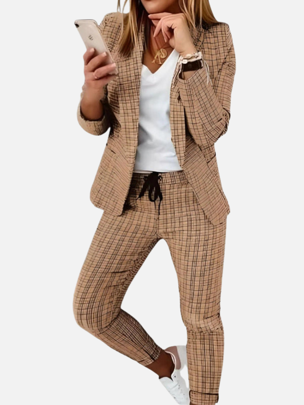 Melissa | Conjunto Blazer de Cuadros y Pantalón Jogger