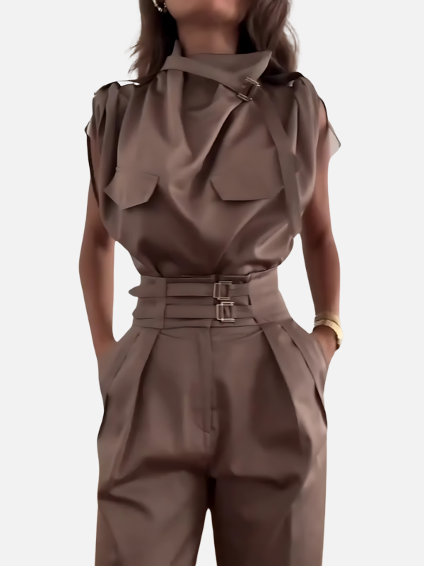 Ximena | Conjunto Blusa y Pantalón de Pierna Ancha Mujer
