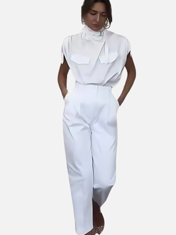 Ximena | Conjunto Blusa y Pantalón de Pierna Ancha Mujer